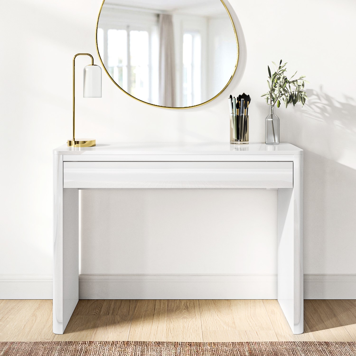 Lexi White High Gloss Dressing Table Furniture123