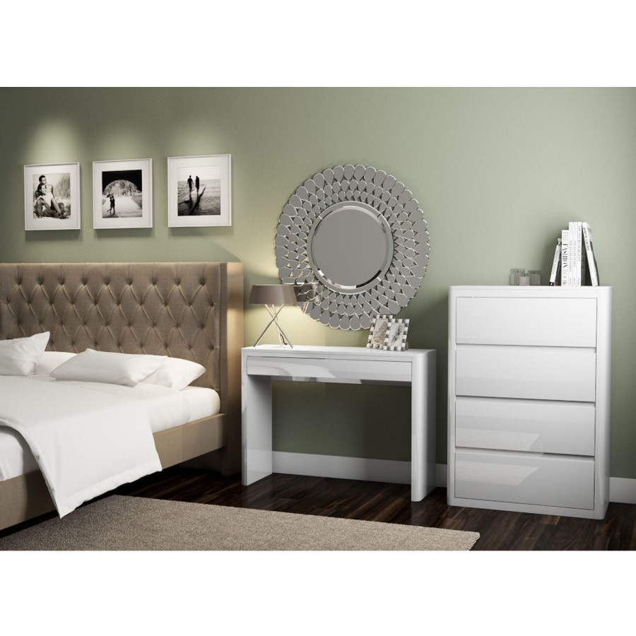 GRADE A1 - Lexi White High Gloss Dressing Table