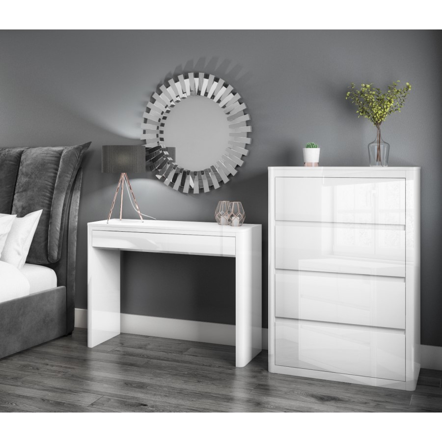 GRADE A2 - Lexi White High Gloss Dressing Table 