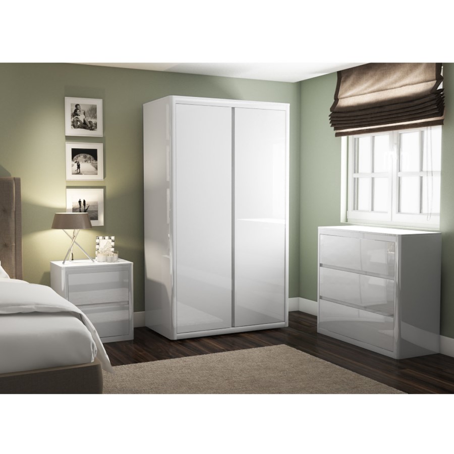 GRADE A1 - Lexi White High Gloss Dressing Table 