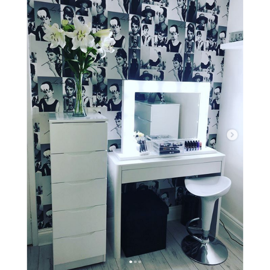 GRADE A2 - Lexi White High Gloss Dressing Table 