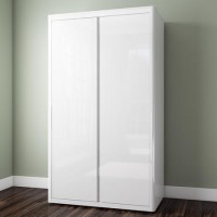 Lexi White High Gloss Double Wardrobe