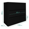 Lexi Black High Gloss 3 Drawer Chest of Drawers