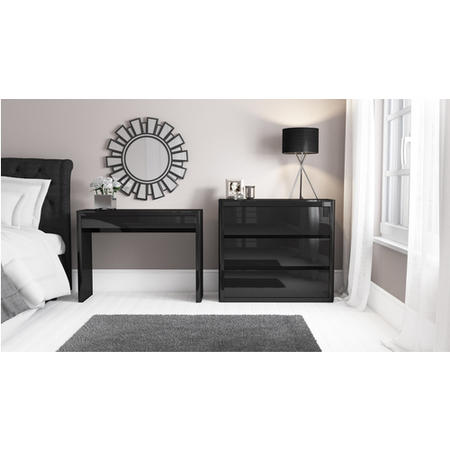 GRADE A1 - Lexi Black High Gloss 3 Drawer Chest of Drawers