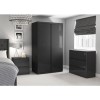 Lexi High Gloss Dark Grey Wide Chest of Drawers
