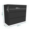 GRADE A1 - Lexi High Gloss Anthracite Grey Wide Chest of Drawers