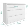 Lexi White High Gloss Wide 3 Chest of Drawers