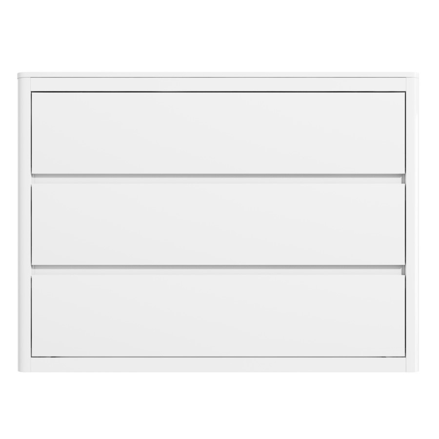 Lexi White High Gloss Wide 3 Chest of Drawers
