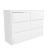 GRADE A1 - Lexi White High Gloss Wide 6 Drawer Chest of Drawers