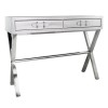 Aurora Boutique Silver Faux Snakeskin 2 Drawer Console Table with Chrome Legs
