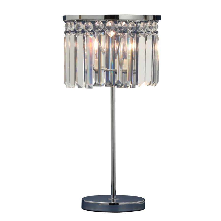 Silver Table Lamp with Crystal Shade - Orthello