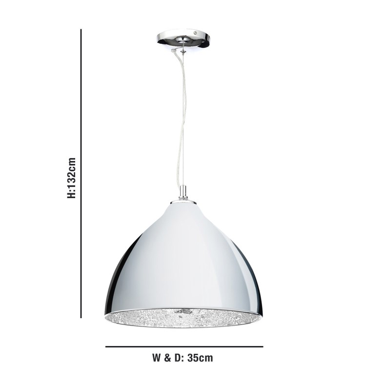 Chrome Dome Pendant Light Mosaic Inner - Eli