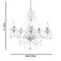 GRADE A1 - Bryony 5 Light Silver Crystal Chandelier Light with Candle Style Features & Glass Droplets