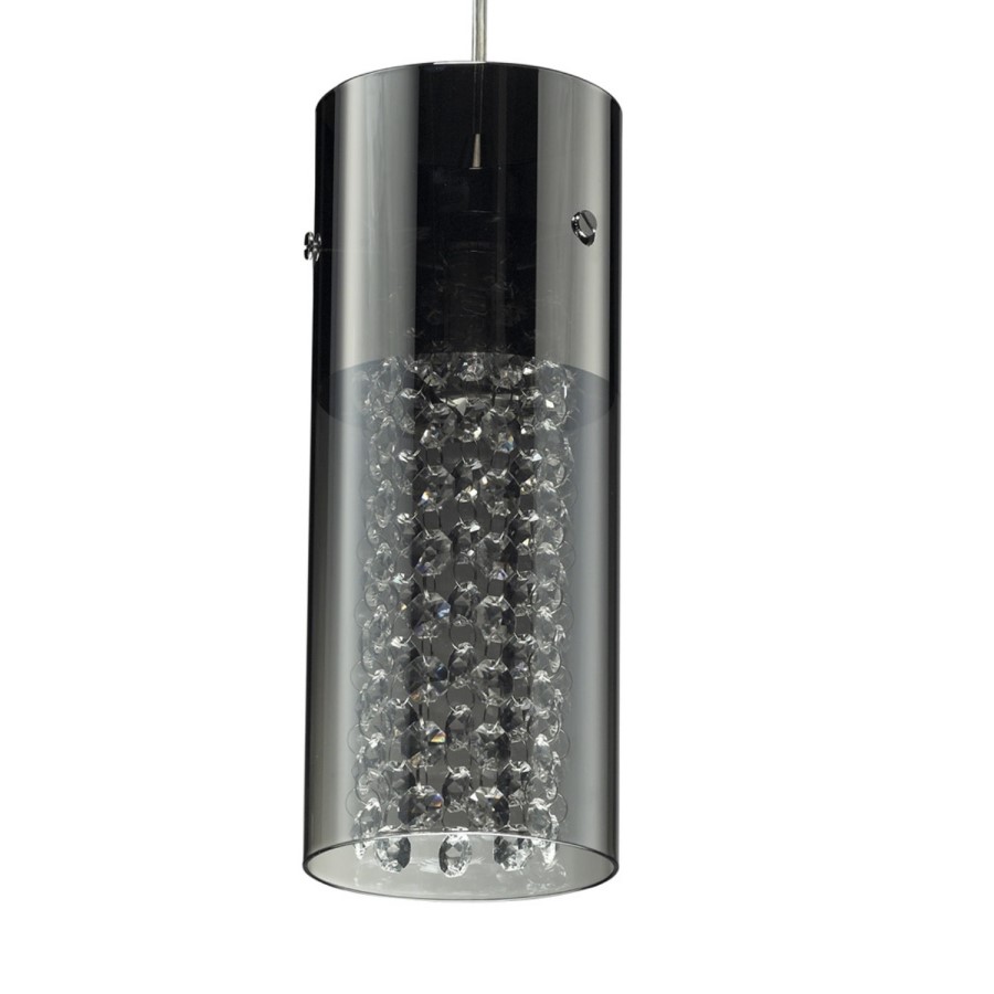 3 Light Pendant with Silver Crystals - Cascade