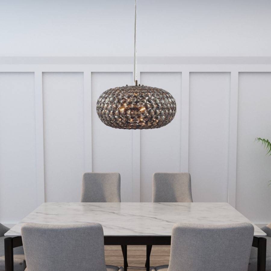 Smoked Glass Medallions Pendant Light - Merle