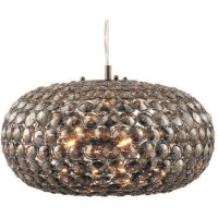 Ex Display Grey Glass Pendant Light - Oval - Merle