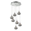7 Pendant Lights in Silver &amp; Glass - Cascade