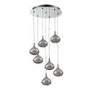 7 Pendant Lights in Silver & Glass - Cascade