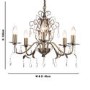 Chandelier with 5 Lights in Antique Brass - Cascade
