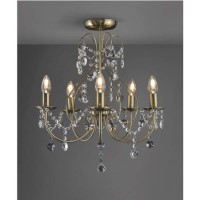 Brass 5 Light Chandelier Ceiling Light - Minori