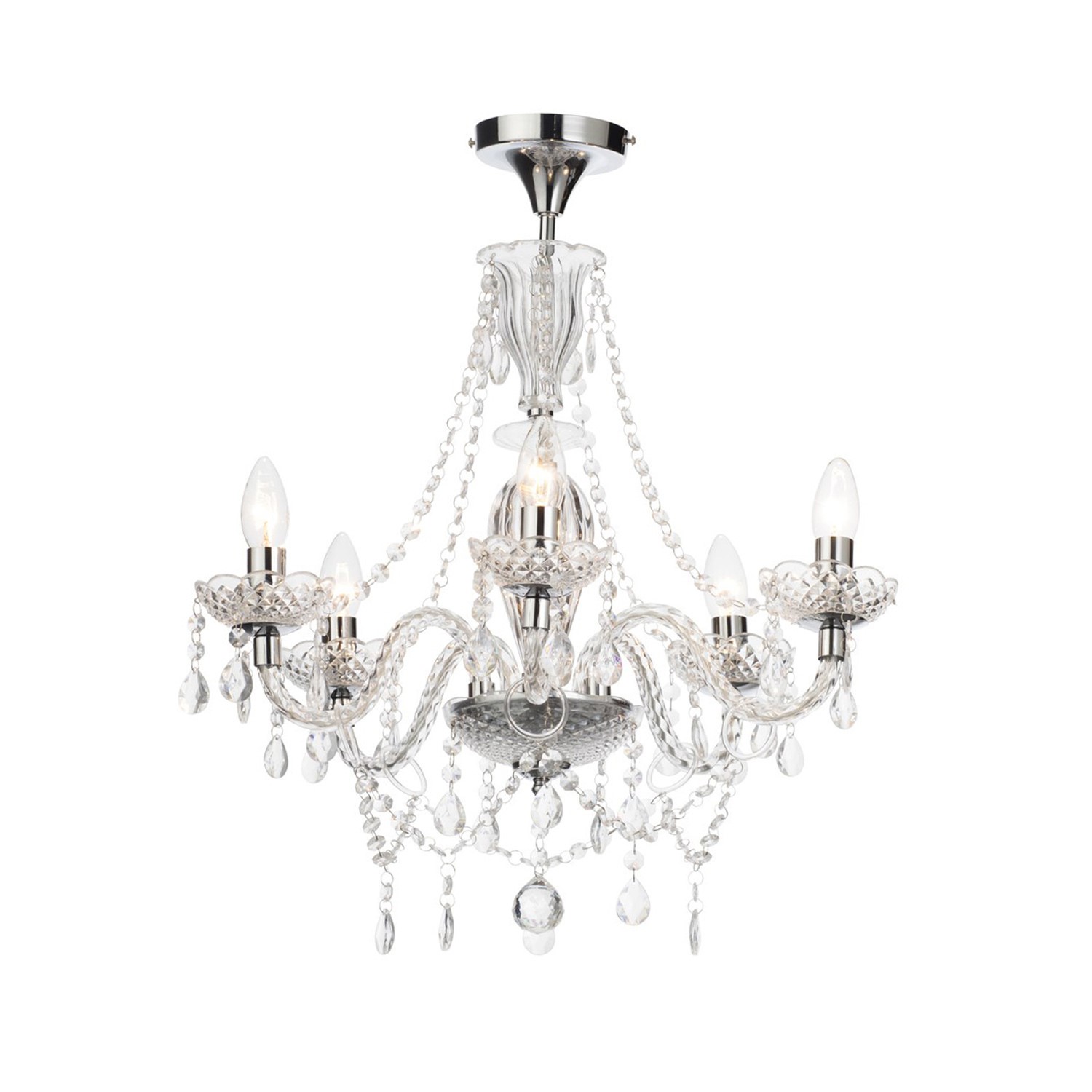 Bryony 5 Light Chandelier Clear Bryony 5 Light Chandelier Clear