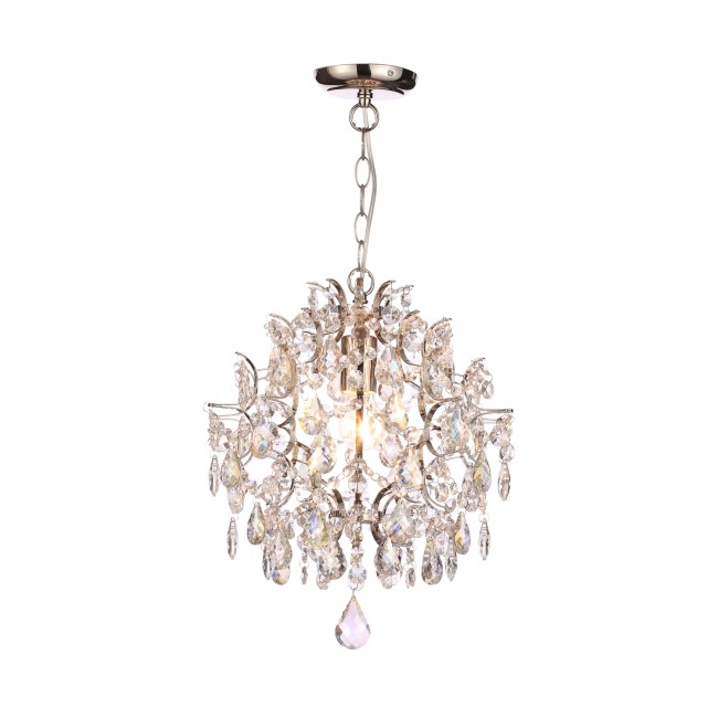 Crystal Ceiling Light in Silver & Iridescent Effect - Marlon