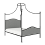 Double Canopy Bed Frame in Black Metal - Lille