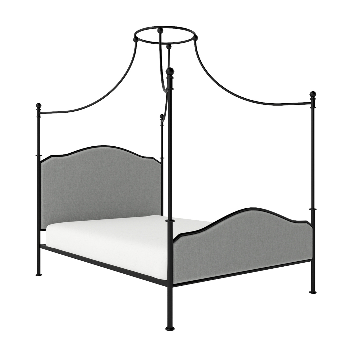 Double Canopy Bed Frame in Black Metal Lille