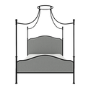 Double Canopy Bed Frame in Black Metal - Lille