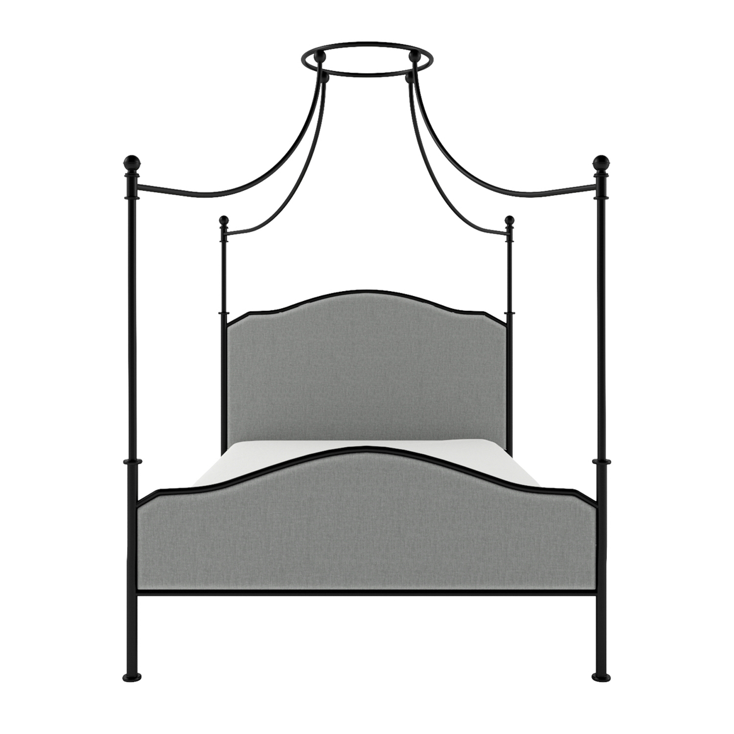 Double Canopy Bed Frame in Black Metal Lille Furniture123