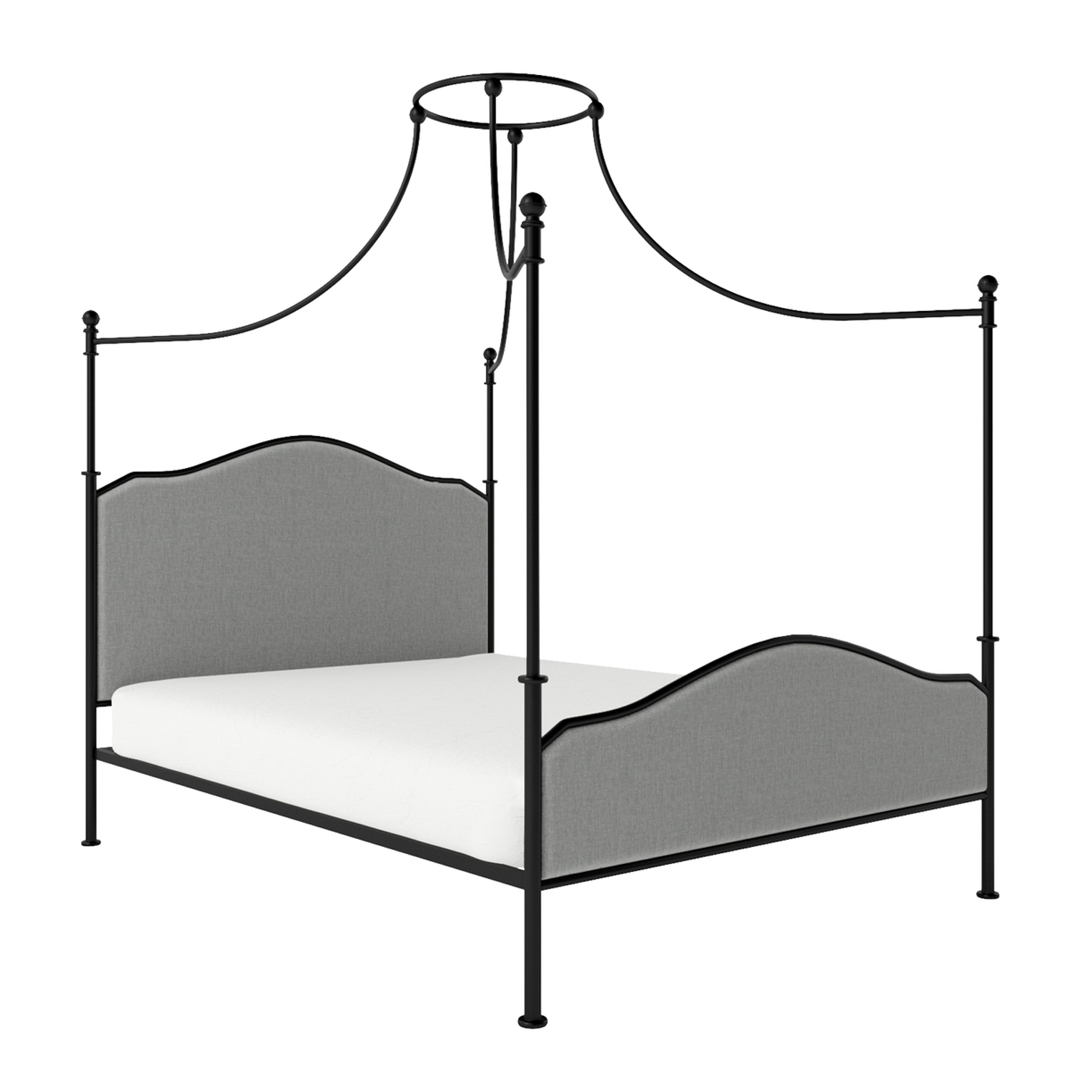 King Size Canopy Bed Frame in Black Metal Lille Furniture123