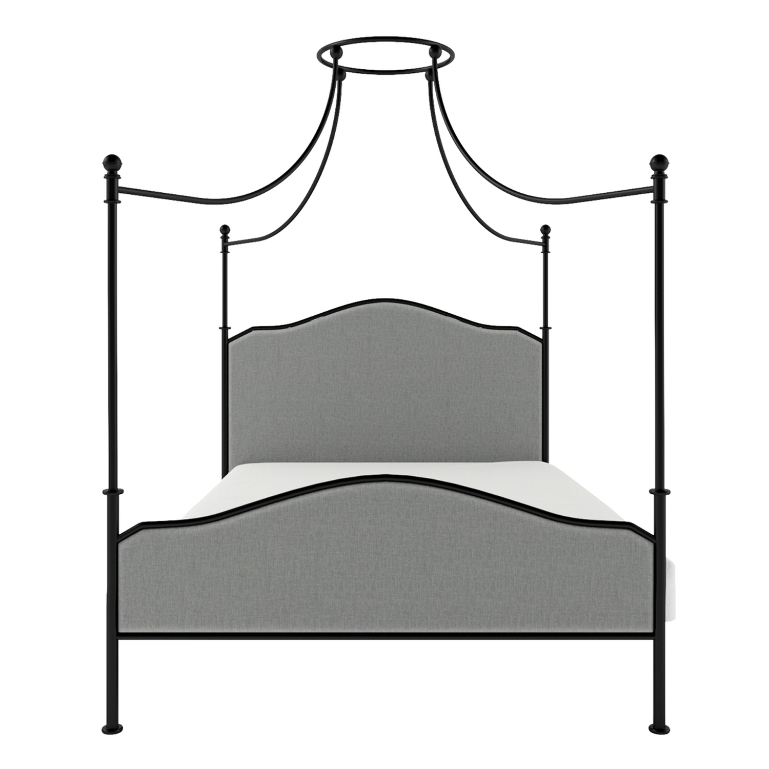 King Size Canopy Bed Frame in Black Metal Lille Furniture123