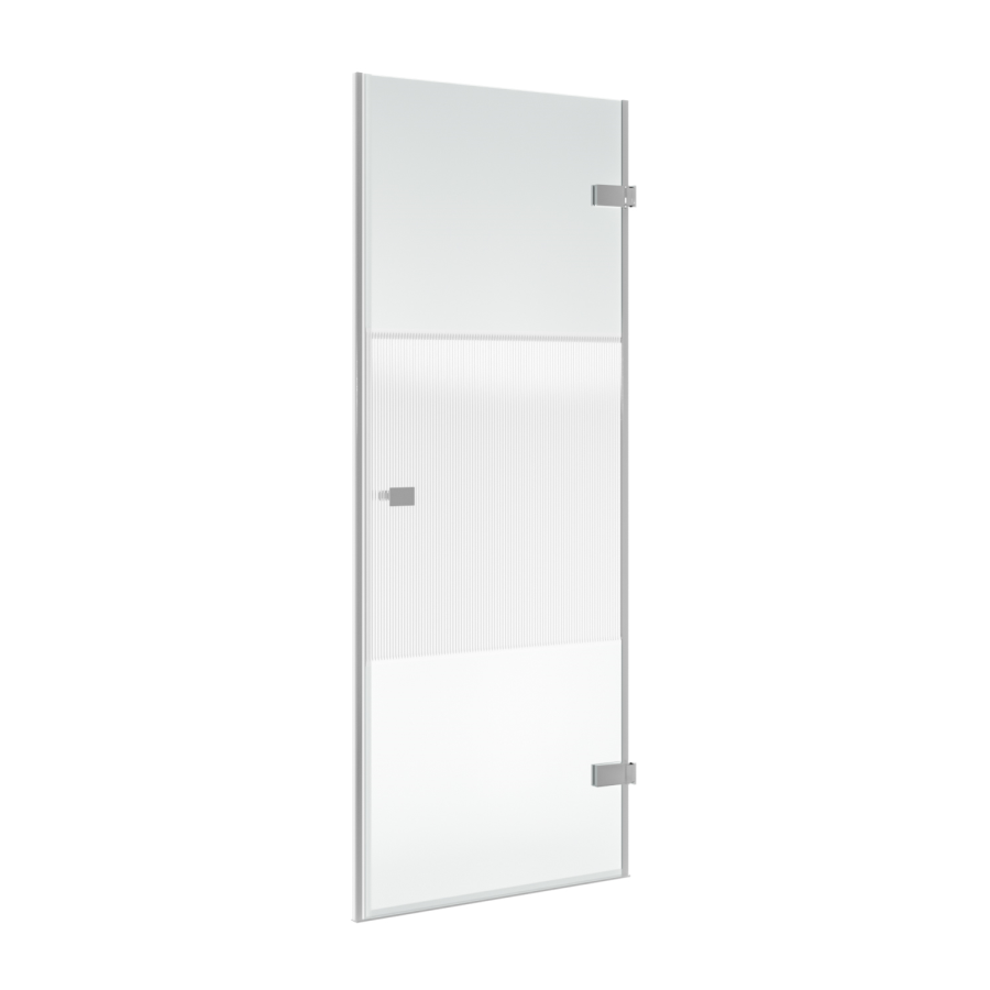 900mm Fluted Glass Right Hand Hinged Shower Door 8mm Glass - Matira