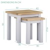 Linden Grey Nest of Tables with Two Tone Oak Top - 2