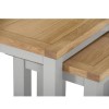 GRADE A1 - Linden Grey Farmhouse Nest of 2 Tables with Light Oak Top