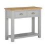 Oak & Grey Narrow Console Table with Drawers - Linden