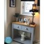 Oak & Grey Narrow Console Table with Drawers - Linden