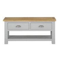 Living Room Coffee Table in Grey with Oak Top - Linden Living Room Coffee Table in Grey with Oak Top - Linden