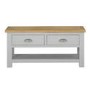 Living Room Coffee Table in Grey with Oak Top - Linden