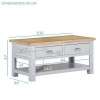 GRADE A2 - Linden 2 Drawer Coffee Table in Pale Grey and Light Oak