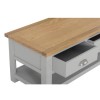Living Room Coffee Table in Grey with Oak Top - Linden
