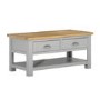 Living Room Coffee Table in Grey with Oak Top - Linden