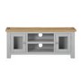 Linden Large Grey TV Unit with Two Tone Oak Top & Storage - TV's up to 45"