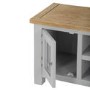 Linden Large Grey TV Unit with Two Tone Oak Top & Storage - TV's up to 45"