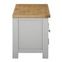 Linden Large Grey TV Unit with Two Tone Oak Top & Storage - TV's up to 45"