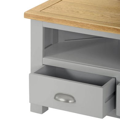 Grey Corner Tv Stand With Oak Top S Up To 35 Linden Grey Corner Tv Stand With Oak Top