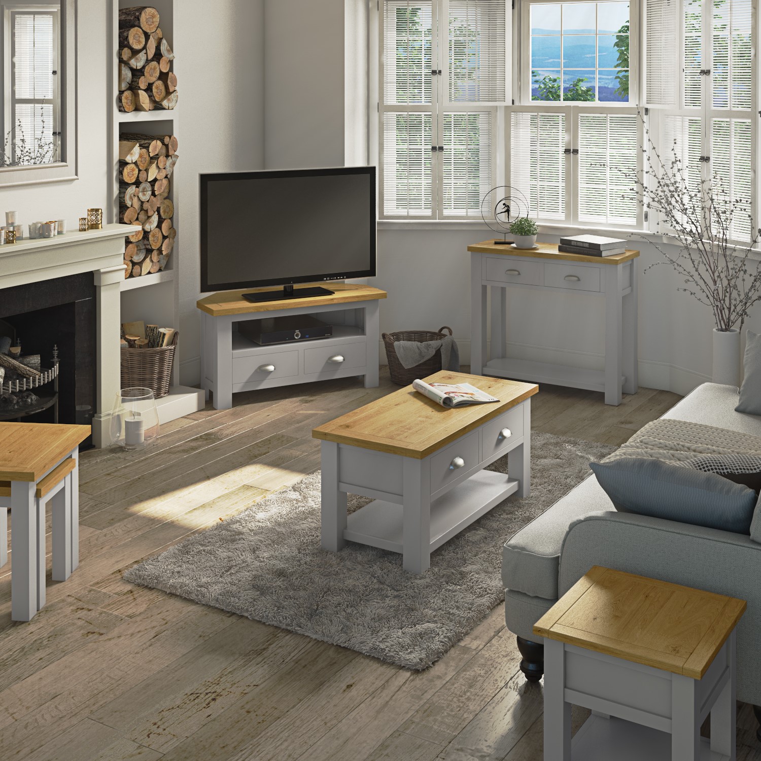 Tv Meubel Grey Oak Meuble Gallery Collection