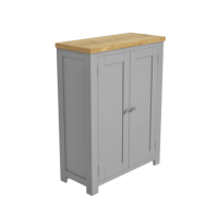 Grey Shoe Cabinet with Oak Top - Linden Grey Shoe Cabinet with Oak Top - Linden