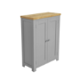 Grey Shoe Cabinet with Oak Top - Linden