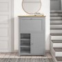 Bureau Desk in Grey with Oak Top - Linden